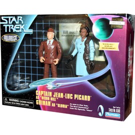 CAPTAIN JEAN-LUC PICARD as "DIXON HILL" and GUINAN as "GLORIA" as seen in Star Trek: The Next Generation Holodeck Series from the Episode "Clues"