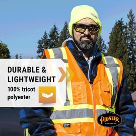 Pioneer Front Zipper Lightweight High Visibility Safety Vest - Phone Pocket - Orange - V1022150-3XL