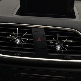 Black Bling Spider Car Air Fresheners Vent Clips,Gothic Car Accessories,Cute Lovely Car Air Vent Clips Witchy Car Accessories, Funny Diamond Car Diffuser Car Decoration Bling Car Accessories