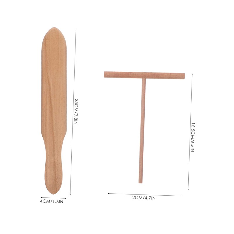 HAKIDZEL Handmade Bamboo Dragonfly Wooden Rake Pancake Crepe Spreader Spatula