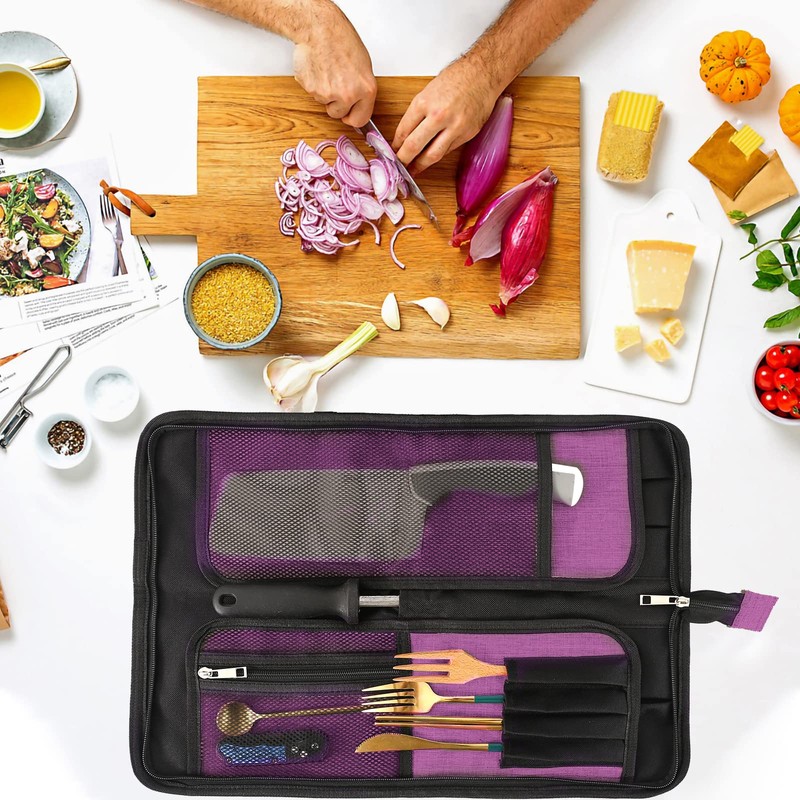 Qchengsan Chef’s Knife Roll Bag, Heavy Duty Oxford Chef Knife