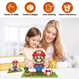 Red Micro Building Blocks, Micro Blocks Set, Particle Building Block Set, Micro Building Blocks Adults, Classic Cartoon Anime Mini Building Blocks, Nano Micro Mini Blocks DIY Toy for Adults (D)