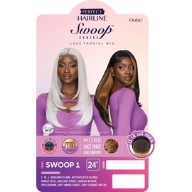 Outre Lace Front Wig - Perfect Hair Line 13X4 - Swoop Series - Swoop 1 (DARK BROWN 2)