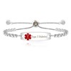 Yongxu Adjustable Health Alert Bracelet Cubic Zirconia Emergency Medical Alert