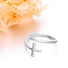 Simple Cross Ring Sterling Silver Adjustable Cross Wrap Open Ring