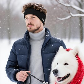Fleece Ear Warmers Headband for Men and Women - Winter Earmuffs Sports Headband for Running, Jogging, Hiking, Cycling and Skiing
