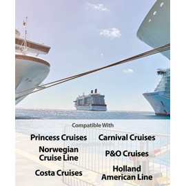 GreatShield Cruise Luggage Tag Holder (8 Pack) + ID Holder with Lanyard (4 Pack) Weather Resistant PVC Zip Pouch & Steel Loop for Princess, Carnival, Holland American, and Norwegian Cruise Line