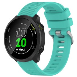 Nacorulu Compatible with Garmin Forerunner 55 Watch Band, 20mm Silicone Replacement Bands for Garmin Vivoactive 3 / Vivoactive 5 / Forerunner 245 / Forerunner 645 Smartwatch. (Teal)