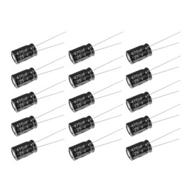 Be In Your Mind Electrolytic Capacitor Radial Lines Cylindrical Electrolytic Capacitor 25 V 470UF for Electronic Household Appliances 8 x 12 mm Black Pack of 50