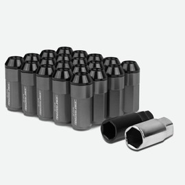 Auto Dynasty 20-Piece M12 x 1.5 Aluminum Alloy Wheel Lug Nuts + 2 X Deep Drive Extension (Gun Metal)