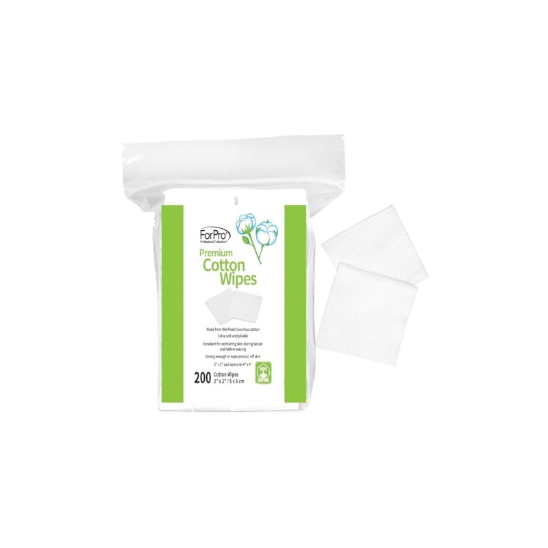 ForPro Professional Collection Premium Cotton Wipes, 100% Cotton, Extra-Soft, for