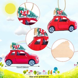 27 Pieces Christmas Wood Ornament Truck Camping Christmas Tree Hanging Decorations Truck Camping Ornaments for Christmas Holidays Birthday Party Home Decorations
