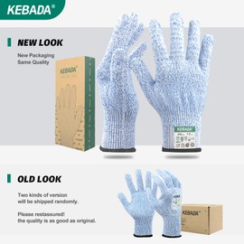 Kebada Cut Resistant Gloves, 100% Food Grade Cutting Gloves, ANSI A4 Protection Anti Cut Gloves; Glass-Free and Steel-Free, Level 5 Knife Gloves C4, 3 Pairs, Large