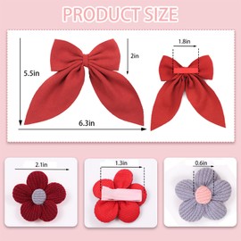 15PCS Hair Bows for Girls, Bright Colors Flower with Alligator Hair Clips, Girl Hair Accessories Set for Kids Toddler Teens with Organizer Box