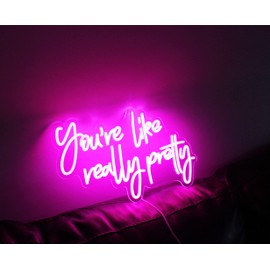 You Are Like Really Pretty Neon Sign Pink Room Decor LED Neon Signs Wall Decor For Bedroom Bachelorette Party Teen Girls Room With Dimmable Switch USB Power(16.9 * 10.6inches)