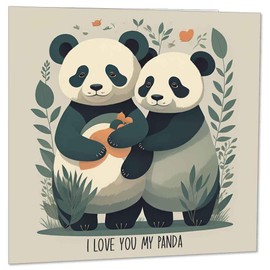 Panda Anniversary Card - Cute Panda Love You - boyfriend Girlfriend Wife Husband