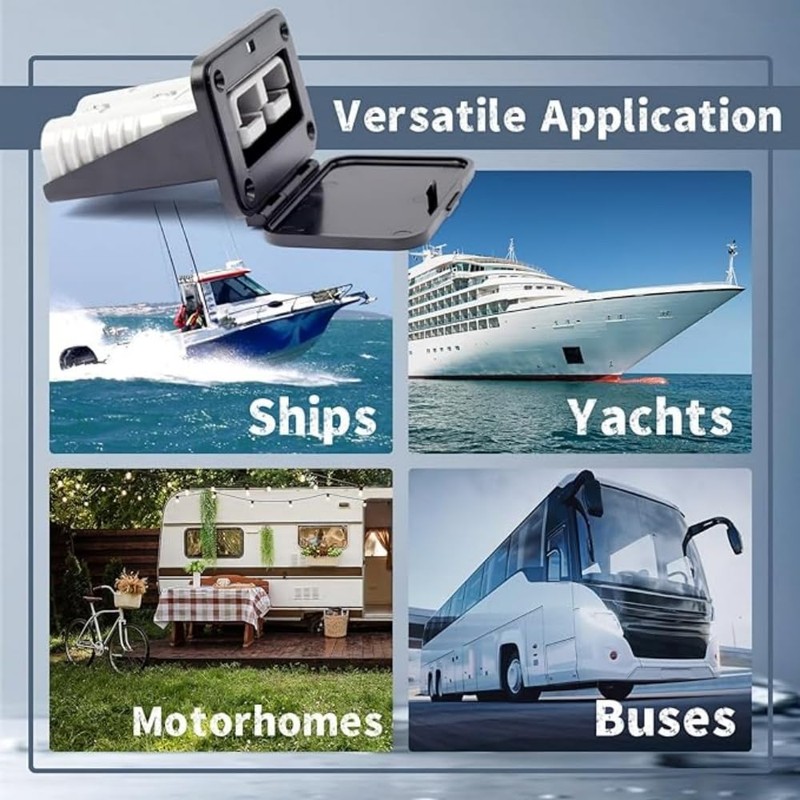 120A 12-24V DC Flush Mount Recessed Plate, Plug Mounting Panel,120A