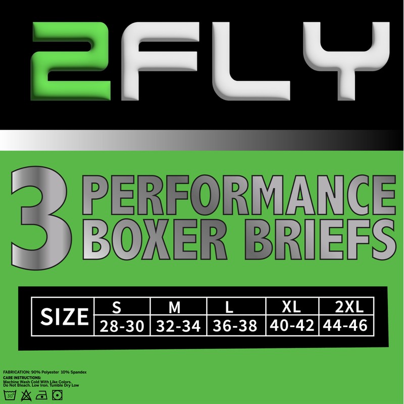 2FLY Mens Boxer Briefs 3 Pack Ultra Soft, Active Stretch