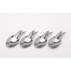 Weis Titbit Spoons 4 Pieces, Stainless Steel, Silver, 11 x 5 x 5 cm