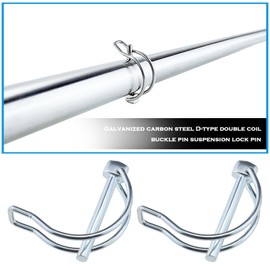 VGOL 20PCS Folding Cotter Pins 4.5x40mm D Shape Locking Pin Galvanised Carbon Steel Pipe Tube Linch Lynch Pin for Lawn Garden Farm Truck Car Trailer Tractor