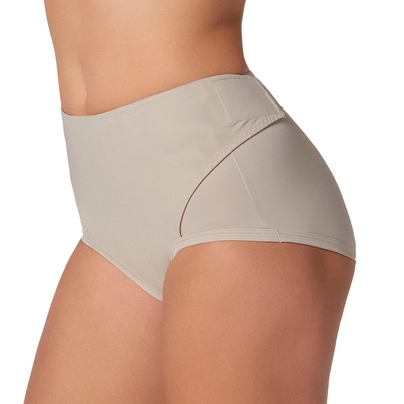 Postpartum Panty with Adjustable Belly Wrap-Leonisa Panties, Brown, S