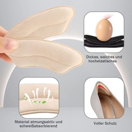 Heel Pads, 12 Pieces Heel Protectors for Shoes, Heel Pads for Too Large Shoes, Heel Inserts, Prevents Heel Abrasion and Heel Slide, Unisex