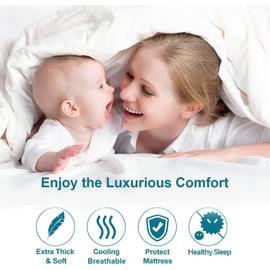 CHOKIT King Mattress Topper, Extra Thick Pillow Top Mattress Pad for Back Pain Relief, Cooling Bed Topper Mattress Cover with 8-21 Inch Deep Pocket