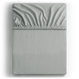DecoKing Fitted Sheet 100% Cotton Jersey Box Spring Bed Fitted Sheet White Amber Collection