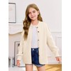 Haloumoning Girls Button Down Cardigan Mock Neck Lantern Long Sleeve