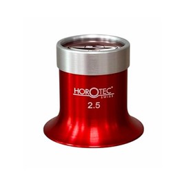 Horotec MSA 00.031-2.5 Eyeglass loupe in Aluminium anodised red with Screwed Ring x4 Watchmaker Tool