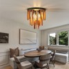 MOUJOE Wood Ceiling Light Fixture 3-Light Semi Flush Mount Light