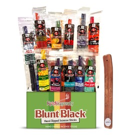 Blunt Black Hand-Dipped Incense Sticks - Premium 144-Pack | 12 Variety Scents, 11" Long | Aromatherapy with Long Burn Time (12 Pack, 144 Total Sticks)