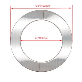 Pastlla 4 PCS Plumbing Cover Plates Self-Adhesive Tape Pipe Cover Decoration Escutcheon Plate Stainless Split Flange Hinged Floor and Ceiling Plates for less than 101mm(4") Dia Pipe