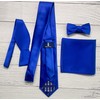 KissTies Mens Royal Blue Self-Tied Bow Tie Satin Wedding Bowties