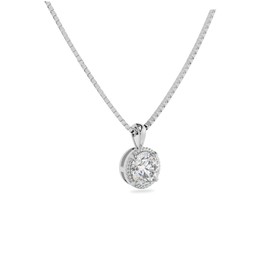 Adora Fine Jewelry 14K White Gold Moissanite Round Cut Rope Bezel Pendant | 0.75 CTW | Pendant Only | FOR HER