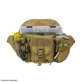 OSAGE RIVER Fishing Tackle Bag, Waist Fanny Pack Portable Storage, Crossbody Sling Bag, Khaki