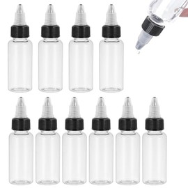 Kelain スクイズボトル10個セット 50ml 透明 ツイストキャップ付き 液体小分け用