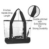DALIX 20" Large Clear Tote Bag with Small Pouch