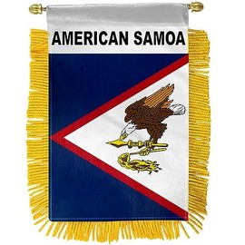 American Samoa Mini Flag 4"x6" Window Banner w/suction cup