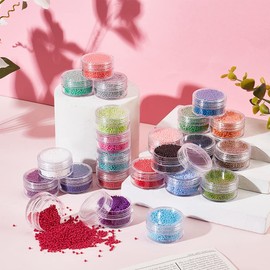 PandaHall 24000 Pcs 11/0 Mehrfarbige Perlen Glassamenperlen 24 Farben 2mm runde Ponyperlen Mini Spacer Perlen mit Behälter Box für Ohrring Armband Halskette Schmuck DIY Craft Making