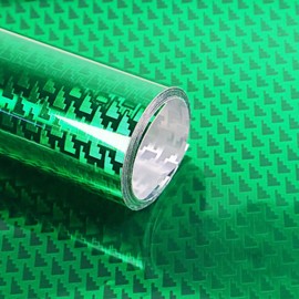 PVUEL Green Carbon Fiber Vinyl Wrap, High Gloss Car Wrap Film, Forged Chrome Aircraft Pattern Auto Interior Stickers Sheets Films Wraps, Bubble-Free for DIY Use 1ft x 5ft