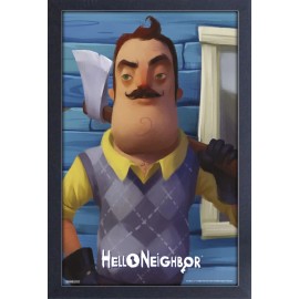 Unbranded HELLO NEIGHBOR AXE 13x19 FRAMED GELCOAT POSTER VIDEO GAMES AI NEW SNEAKY FUN HOT