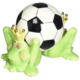 ATD 61517 7" Frog Prince and Black and White Soccer Ball Piggy Bank