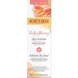Burt's Bees Truly Glowing Hydrating Daily Face Lotion, Face Cream Moisturizer for Dry Skin with Hyaluronic Acid, 98.9% Natural Origin, Developed with Dermatologists, 51g