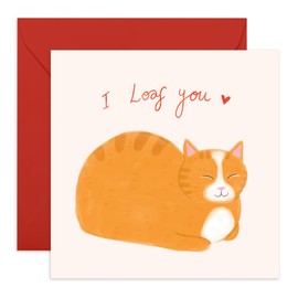 Central 23 Cat Valentines Day Card - I Loaf You Cat - Funny Anniversary Card For Cat Mum Dad Fur Parents - I Love You Gifts For Him Her Girlfriend Boyfriend - Comes With Fun Stickers