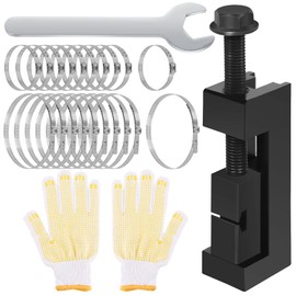 Keadic 23Pcs CV Axle Boot Clamp Tool Kit Includes Single Ear Hose Clamp, CV Axle Pliers Tools, Wrench and Gloves, Adjustable Stainless Steel Drive Shaft Car Banding Tool for Boots
