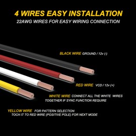 KAMOPA Strobe lights for trucks With Sync Feature Aluminum Thick Style Amber White Warning Flashing Light (Amber)