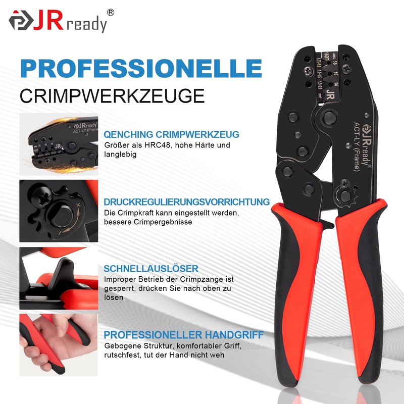 JRready ACT-LY-16DT German Crimping Tool for DT Connector Kit Punched