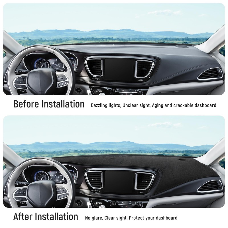 YOJOJOCO Dash Cover for Chrysler Pacifica 2017-2025 2026 Accessories Flannel