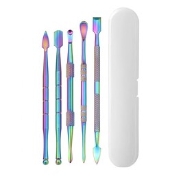 PAVNSO 5Pcs Durable Wax Carving Tools, Stainless Steel Sculpting Tool Portable Metal Case, Double-Headed Modeling Tools for Wood, Clay, Pottery